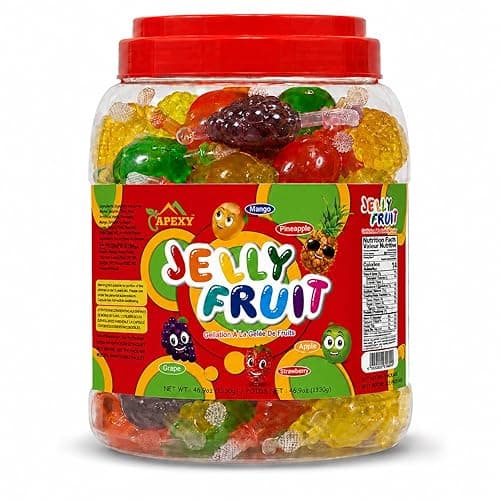 Apexy Jelly Fruit Candy – Assorted Fruit Flavors, Halloween Treat Juicy Chewy Gel Snacks, Kids & Adults Party Favors, Fun Treats for Goodie Bags & Events 46.9oz (1330g) - Image 1