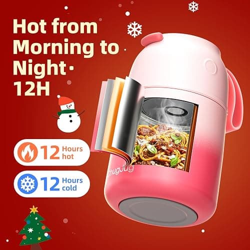 Thermo for Hot Food for Adults Kids | Wide Mouth, 26 oz Insulated Food Jar with Spoon, Leakproof Soup Thermo for School Office Travel, Thermal Steel Lunch Container Easy to Carry (Pink) thumbnail 4