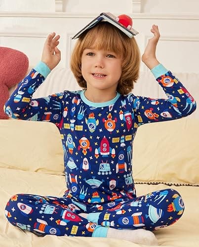 babee Reshinee Bamboo Viscose Toddler Pajamas Boys Girls Baby 12M-8Y Pjs Sets Kids 2pcs Long-Sleeve Snug fit Sleepwear thumbnail 4