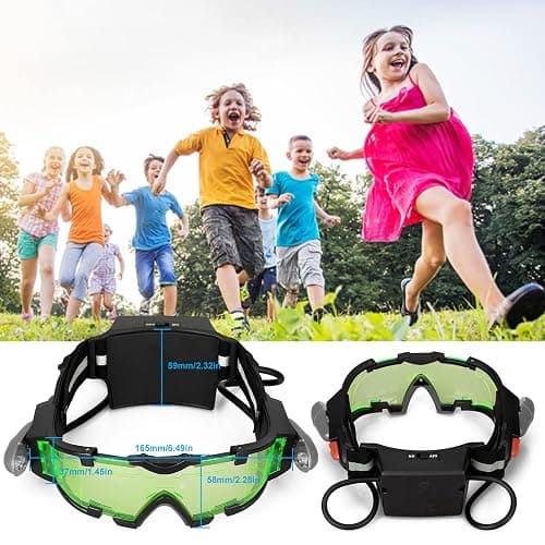AGM Kids Night Vision Goggles, Adjustable Spy Gear Night Mission Goggles with Flip-Out Lights Green Lens thumbnail 3