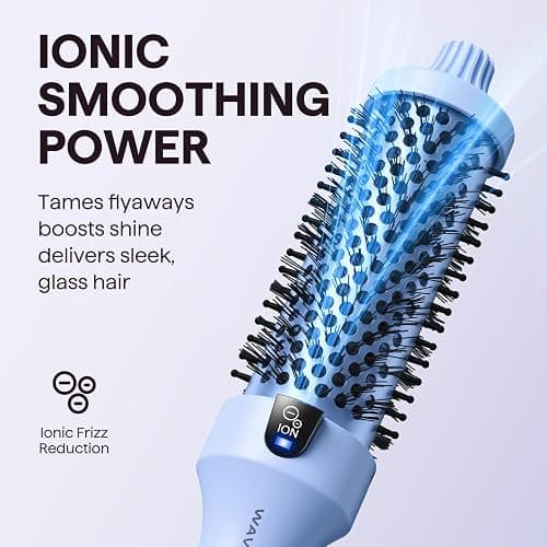 Wavytalk Thermal Brush Blowout Boost 1.5″ Heat Round Brush for Blowout Look | Negative Ion Technology, Tourmaline Ceramic, 5 Temperature Settings Dual Voltage, Less Damage, Blue thumbnail 3