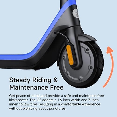 Segway Ninebot eKickScooter - Electric Scooter for Kids 6-14, w/t Adjustable Handlebar Height (Only C2 Pro) for Riders up to 132 lbs, Includes New Cruise Mode, UL-2272 Certified thumbnail 7
