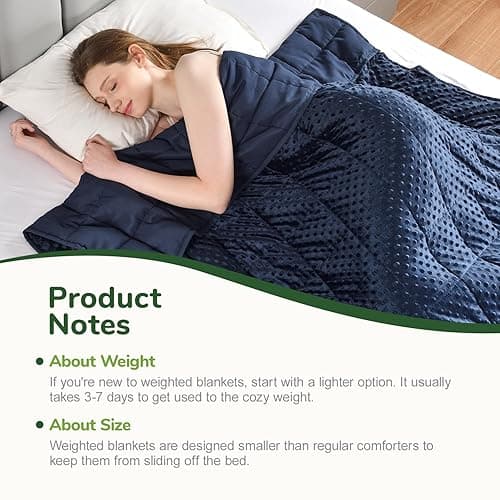 Sivio Weighted Blankets for Adults (20 lbs, 60" x 80", Navy Blue) Soft Minky Heavy Blanket for Sleeping Perfect for 140-220lbs, Queen Size Breathable Cooling Weighted Throw Blanket thumbnail 9