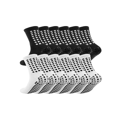 MIHAIR 2/6 Pairs Kids Grip Soccer Socks Cushioned Non Slip Grippy Youth Football Basketball Athletic Sports Socks - Image 1