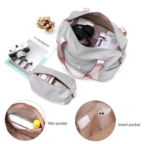 LONG VACATION Luggage Sets with Spinner Wheels, Carry on Suitcase 3 Piece | Tsa Approved Carry On Luggage,ABS+PC Hardshell,YKK Zipper,Lightweight,20 In Luggage for Travel Business,Grey-Pink (20/DB/TB) thumbnail 6