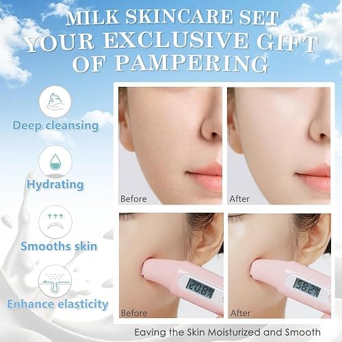 Milk Skin Care Set for Kids & Teens, 12 IN 1 Moisturizing & Gentle Milk Skin Care for Teens Girls Ages 8-12, Face Care Kit, Milk Skincare for Girls 10-12, Bulk Birthday Gifts,Mothers Day Gift, 12PCS thumbnail 8