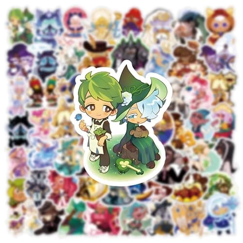 62 Pcs Cookie Run Kingdom Aesthetics Cartoon Waterproof Vinyl Stickers for Boys Adults for Water Bottles Laptop Suitcase for Birthday Party Supplies Halloween Decoration Favors thumbnail 4