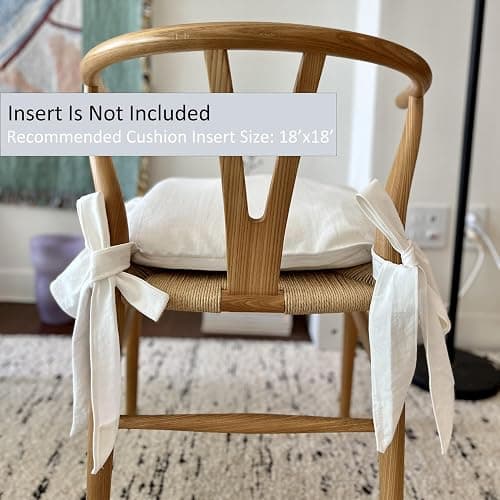 cozymomdeco Korean Made Chair Pad Slipcover 17.5'x17.5' Chair Cushion Cover Ties with Ruffle Farmhouse Decor Covers Only, Gift for Mom (Solid White) Stocking Stuffer thumbnail 5