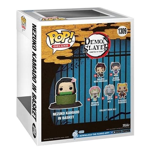 Funko Brand Nezuko in Basket Figurine, Hot Topic Exclusive - Model 1309, Red Color thumbnail 3