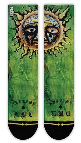 MERGE4 Sublime Sun Youth Kids Music Green Unisex Band Crew Sock - Image 1