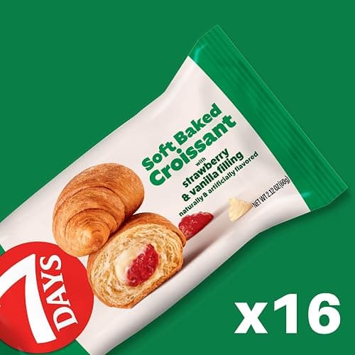 7Days Soft Croissant Multipacks (16 Pack), Strawberry Vanilla, 4 Boxes, Non-GMO Breakfast Pastry (2.12oz, Pack of 16) thumbnail 3