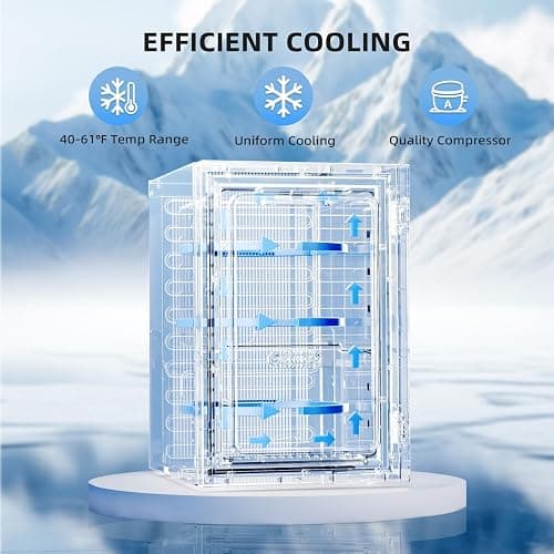 Antarctic Star 18L Beverage Refrigerator Cooler 24Can, Mini Fridge with Quiet Compressor, LED Light,Freestanding Small Fridge with Electronic Temperature Control for Home and Bar(40-61 ℉) thumbnail 5
