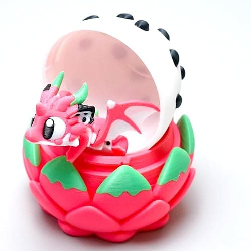 LUYUCUBE Colourful 3D Printed Dragon Egg,Little Dragon Inside Egg,Flexible Realistic Articulated Animal Fidget Toys,Mystery Figurines Gifts,Executive Desk Décor and Festival Collectible (Pitaya) thumbnail 9