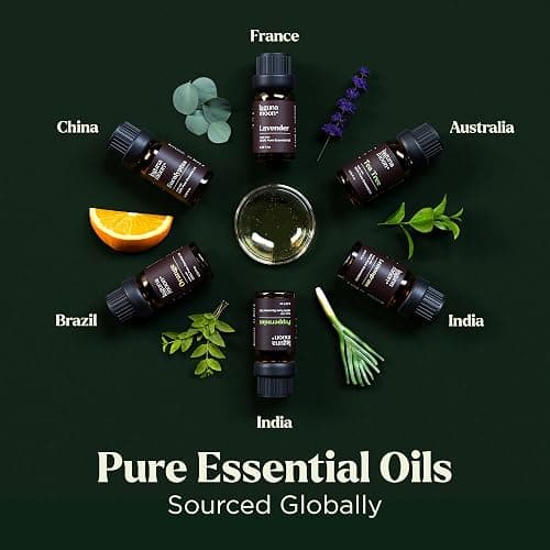 Lagunamoon Essential Oils Set - Top 6 Blends for Diffusers, Home Care, Candle Making Scents, Fragrance, Aromatherapy, Humidifiers, Gifts - Peppermint, Tea Tree, Lavender, Eucalyptus, Orange (10mL) thumbnail 2