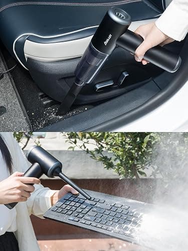 aokway Car Vacuum Portable Cordless 15000PA Powerful Suction, 7500mAh, 4-in-1, High Power Mini Vacuum Cleaner for Car, Home, PC, Keyboard, Desk Cleaning Small Handheld Rechargeable (Black) thumbnail 3