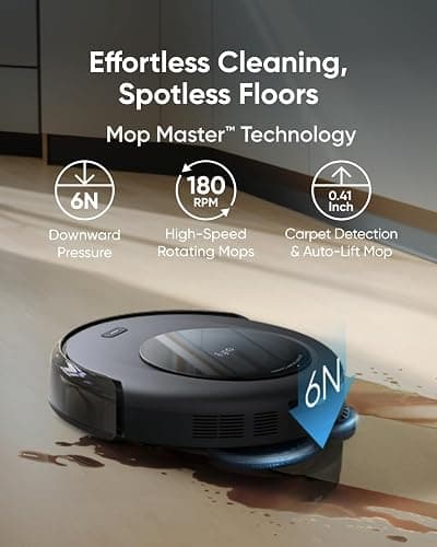 eufy Robot Vacuum Omni C20, Robot Vacuum and Mop Combo, Self Emptying, Auto Mop Washing and Auto Drying for Hands-Free Cleaning, 7000 Pa Powerful Suction, 3.35-Inch Design, All-in-One Station thumbnail 5