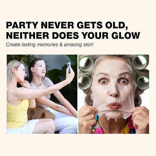 ZealSea Clean Beauty Face Masks Skincare, Minimalism 15 Ingredients Sheet Mask, Deep Hydration Facial Mask for Bouncy & Glowing, Sleepover Spa Party Supplies, Women Teen Girl Gifts Trendy Stuff, 7Pack thumbnail 8