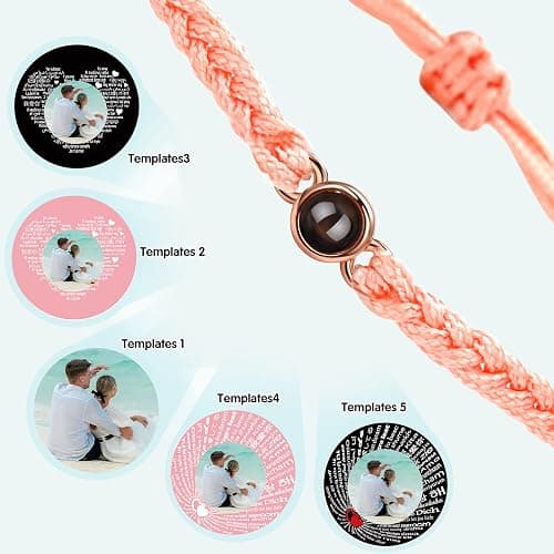 SUPHELPU Custom Bracelets with Picture Inside, Personalized Photo Bracelet Projection, Personalized Gifts for Memorial Mom Mothers Day, Women's Italian Style Charm Bracelets thumbnail 4