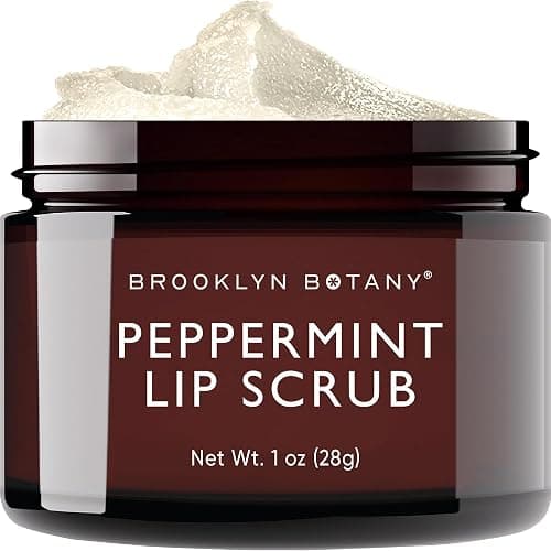 Brooklyn Botany Lip Scrub Exfoliator 1 oz – Lip Moisturizer for Dry Lips and Chapped Lips – Gentle Lip Exfoliator for Smooth and Brighter Lips – Peppermint Flavor - Image 1