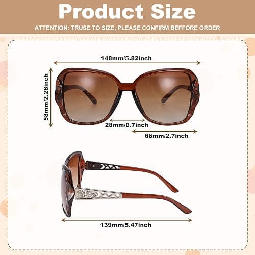 DragonflyDreams 4 Pcs Women Large Sunglasses, UV 400 Glasses Oversized Classic Trend Ladies Sunglasses Sparkling Large Frame thumbnail 4
