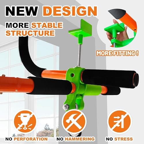 Doorway Swing mount for Kids & Door Pull Up Bar for Adults, Indoor Kid Swing with 4 Accessories, Multi-Function Doorway Gym, Fits Door Frame 24.41-30.51'' W x 3.94-6.69'' Thickness (Orange) thumbnail 6