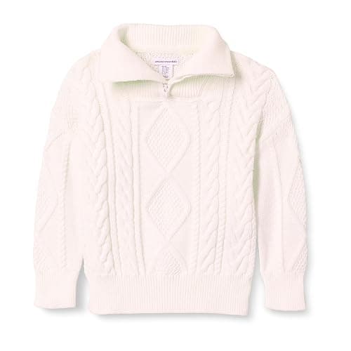 Amazon Essentials Boys and Toddlers' Quarter-Zip Cable-Knit Relaxed-Fit Sweater - Image 1