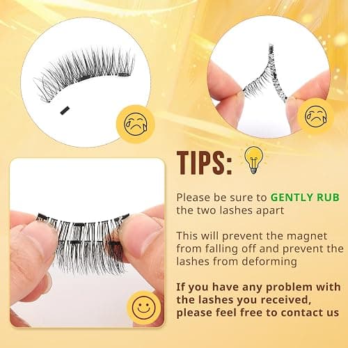 QUEWEL Magnetic Eyelashes 4 Pair Reusable Magnetic Eyelashes with Applicator No Glue Needed Eyelashes Natural Look Lash Clusters Kit Easy to Wear and Remove(4 Pairs-A02) thumbnail 5