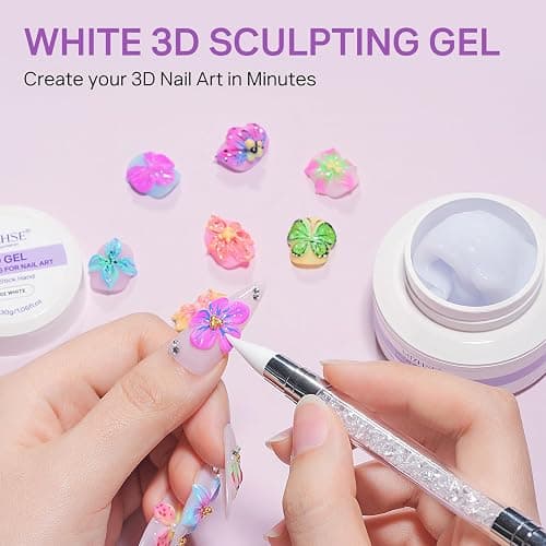 MIZHSE Patting Gel Polish Palette 9 Neon Colors Ombre,White 3D Sculpt Gel thumbnail 2