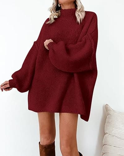 BTFBM Sweaters for Women Fall 2025 Long Sleeve Mock Neck Cable Knit Oversized Sweater Pullover Tops Thick Winter Clothes thumbnail 6