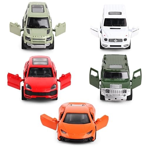 Hooqict Metal Die Cast Toy Car Set of 5, Openable Doors Pull Back Car for Kids Boys Age 3 4 5 6 7 8, Racing Car Party Favors Mini Toy Car for Pinata Stuffers, Goodie Bag Stuffers, Birthday Gifts thumbnail 3