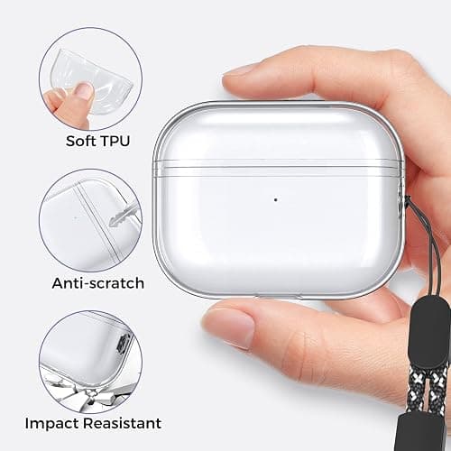 AHASTYLE Transparent Hülle für Airpods Pro 2 Schutzhülle und Haut Case für AirPods Pro [Unterstützung USB-C] [Kabelloses Laden] Kompatibel mit Airpods Pro 2. Generation (Durchsichtig) thumbnail 5