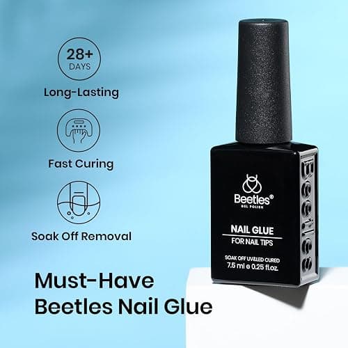 Beetles 9 in 1 Nail Glue Gel for Nail Tips and Clear Acrylic Nails | Long Lasting, Curing Needed UV Extension Glue for False Nail Tips and Clear Press on Nails thumbnail 2