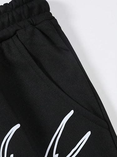 WDIRARA Men's Graphic Printed Stacked Sweatpants Flared Leg Y2K Drawstring Waisted Casual Jogger Pants with Pockets thumbnail 5