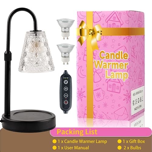 RMFSH Candle Warmer Lamp with Timer Dimmable, Birthday Gifts for Women Mom, House Warming Gifts New Home Decor, Wax Melt Warmer for Jar Candles with 2 Bulbs thumbnail 9
