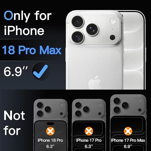 JETech 5 in 1 Clear Back Bumper Case for iPhone 18 Pro Max, Clear | Anti-Yellowing, 2 Tempered Glass Screen Protectors, 2 Camera Lens Protectors, Shockproof Protection thumbnail 2