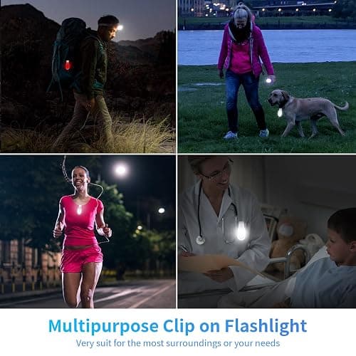 BIRKINHOME Rechargeable Nurse Light Clip On for Night Shift, Bright Hand-Free Nursing Work Flashlight, Lightweight Nurse Scrub Light for Badge, Emergency Clip-on Flashlight for Travel, Walk, Run - Blue thumbnail 4