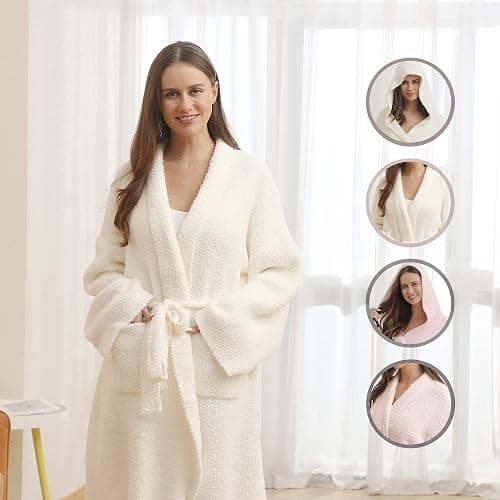 bearberry Cozy Robe Lightweight Soft Plush Bathrobe with Pockets for Women thumbnail 4