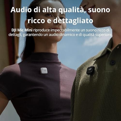 DJI Trasmettitore Mic Mini (Nero infinity),microfoni wireless, leggerissimo, audio di alta qualità, OsmoAudio, cancellazione del rumore, microfono senza fili per fotocamere/iPhone/Android, vlog thumbnail 3