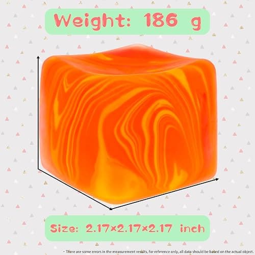 Slow Rising Stress Cube , Dough Stress Balls Soft Fidget Squishy Toys for Anxiety Relief, Pull Stretch Classroom Prize Party Favors Toys for Kids thumbnail 6