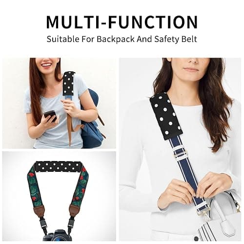 LDHUJDFK Car Seat Belt Cover 2 Pack Polka Dot Black and White Simple Pattern Seatbelt Strap Shoulder Pad Protector Universal Comfort for Car Bag Girls Boys Men Women thumbnail 8