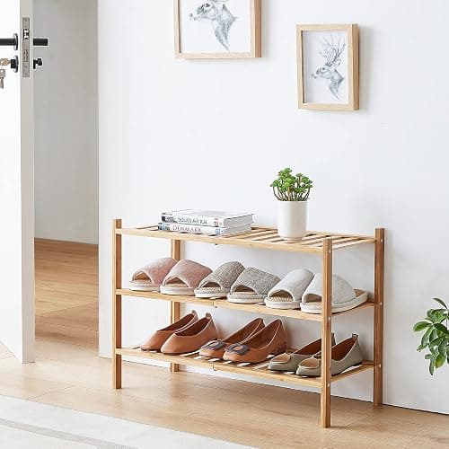 viewcare 3-Tier Free Standing Shoe Racks, Bamboo Wood Shoe Rack for Entryway & Closet, Beautiful | Natural | Functional | Sturdy Shoe Rack thumbnail 2