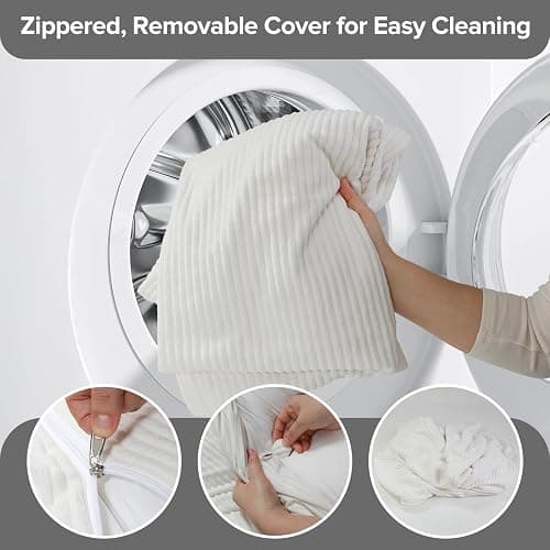 Headboard Pillow for Sitting Up in Bed, Twin Size Backrest Triangle Reading Pillow for Daybed, Supportive Bed Back Pillow for Reading, Watching TV & Relaxing, Soft Lean-Back Support, White thumbnail 8