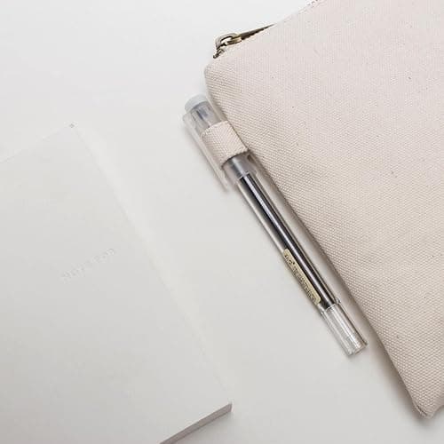 YONBEN Zipper Pouch Storage Bag - Simple and Stylish Women's Cosmetic and Travel Bag - Cotton Canvas - Ideal for Stationery thumbnail 8