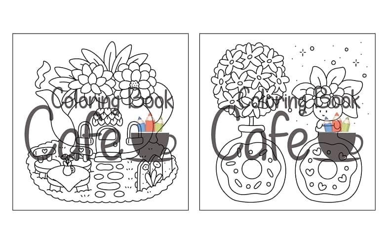 Tiny Gardens: Cute & Comfy Coloring Book for Adults and Teens Featuring Adorable Garden Scenes thumbnail 14