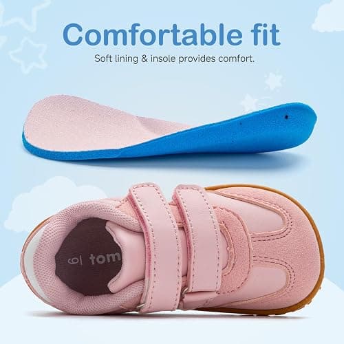 tombik Toddler Shoes Lightweight Barefoot Walking Shoes Non-Slip Sneakers with Dual Hook and Loops thumbnail 3