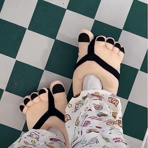 Novelty Big Toe Cartoon Fuzzy Slippers, Non Slip Funny Slipper, Warm Cotton Soft Plush Home Slippers Indoor Outdoor Winter thumbnail 6