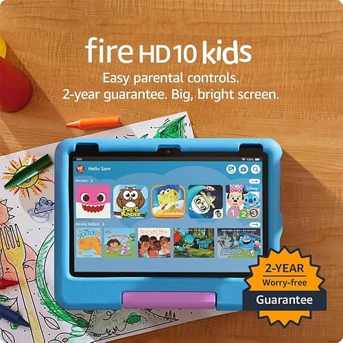 Amazon Fire HD 10 Kids tablet (newest model) ages 3-7 | Bright 10.1" HD screen with included ad-free and exclusive content, robust parental controls, 13-hr battery, 32 GB, Blue thumbnail 7