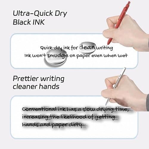 ACEES Gel Pens, 5Pcs 0.5mm Fine Point Black Ink Pens With Smooth Writing,Office Desk Accessories,Quick Dry Pens For Journaling,Ballpoint Writing Supplies, Gift for Women and Men (Retro) thumbnail 7