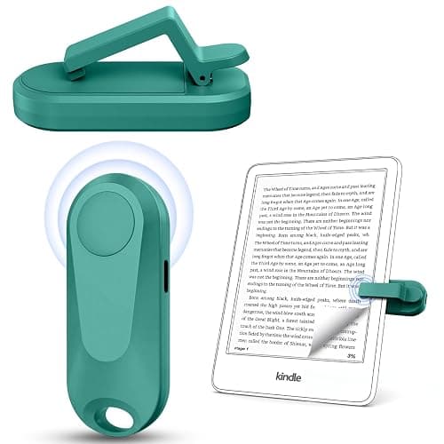 [Case-Friendly] Page Turner for Kindle Paperwhite Oasis Kobo eReaders, Camera Camcorder Remote Controls, Page Turner Clicker for ipad Tablets Reading Novels with Wrist Strap Storage Bag Dark Green - Image 1