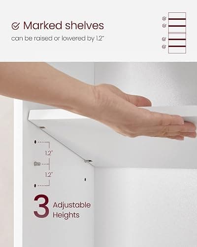 VASAGLE Set of 2 Bookshelves, 23.6 Inches Wide, 6-Tier Open Bookcases with Adjustable Storage Shelves, Floor Standing Units, Cloud White ULBC166T14-2 thumbnail 7